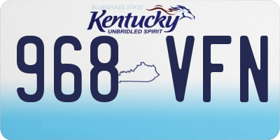 KY license plate 968VFN