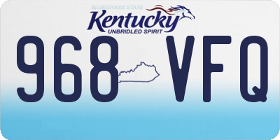 KY license plate 968VFQ