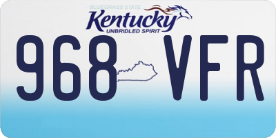 KY license plate 968VFR