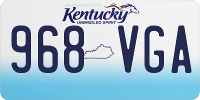 KY license plate 968VGA