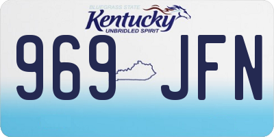 KY license plate 969JFN