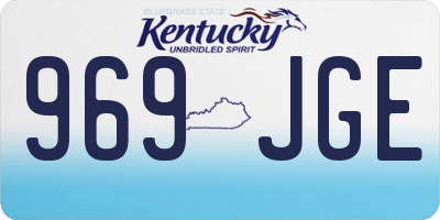 KY license plate 969JGE