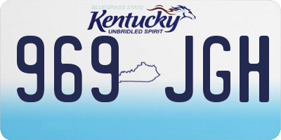 KY license plate 969JGH