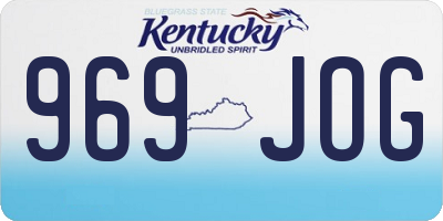 KY license plate 969JOG