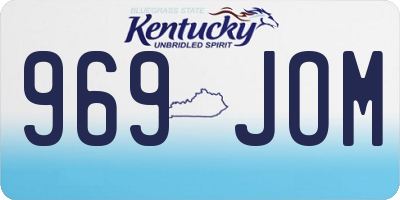 KY license plate 969JOM
