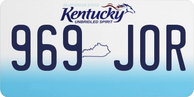 KY license plate 969JOR