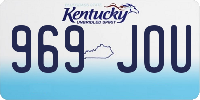 KY license plate 969JOU