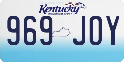 KY license plate 969JOY