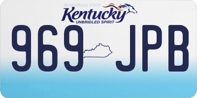 KY license plate 969JPB