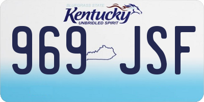 KY license plate 969JSF