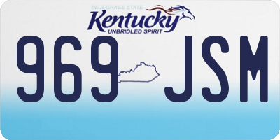KY license plate 969JSM