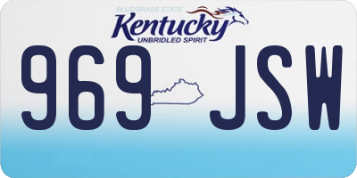 KY license plate 969JSW