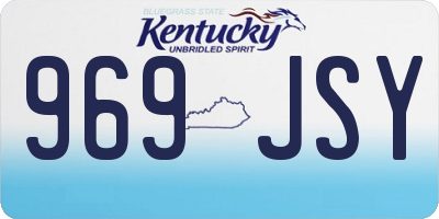 KY license plate 969JSY