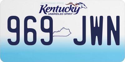 KY license plate 969JWN