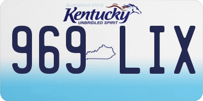 KY license plate 969LIX