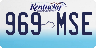 KY license plate 969MSE