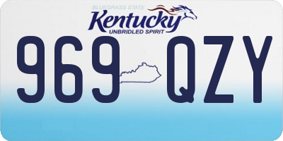 KY license plate 969QZY