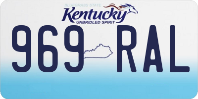 KY license plate 969RAL