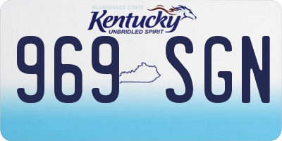 KY license plate 969SGN