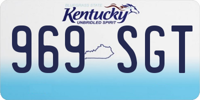 KY license plate 969SGT