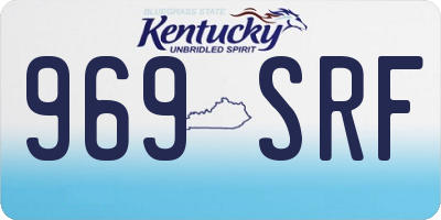 KY license plate 969SRF