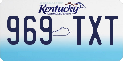 KY license plate 969TXT