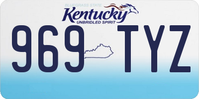 KY license plate 969TYZ