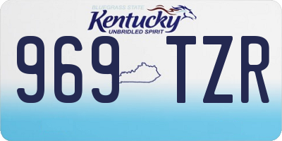 KY license plate 969TZR