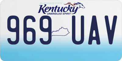 KY license plate 969UAV