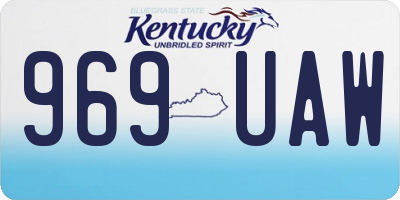 KY license plate 969UAW