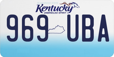 KY license plate 969UBA