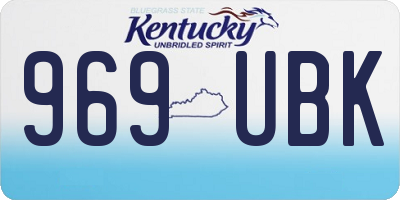 KY license plate 969UBK