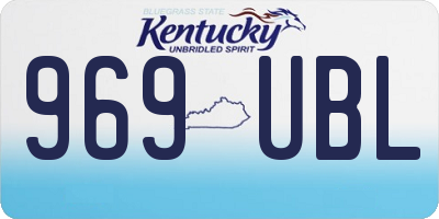KY license plate 969UBL