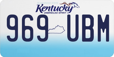 KY license plate 969UBM
