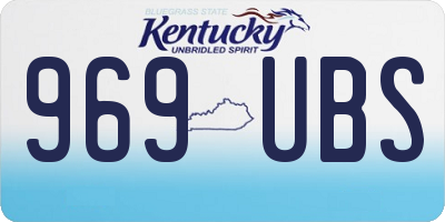 KY license plate 969UBS