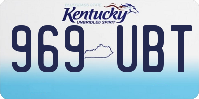 KY license plate 969UBT