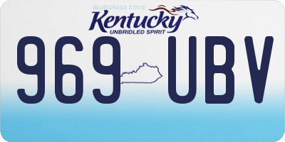 KY license plate 969UBV