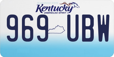 KY license plate 969UBW