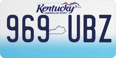 KY license plate 969UBZ