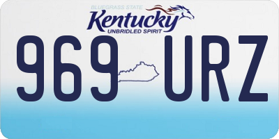 KY license plate 969URZ