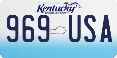 KY license plate 969USA