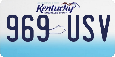KY license plate 969USV