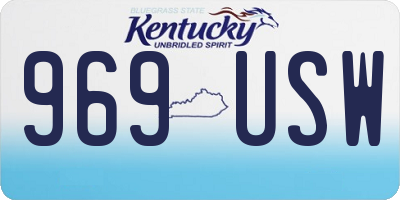 KY license plate 969USW