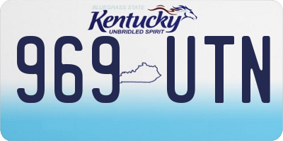 KY license plate 969UTN