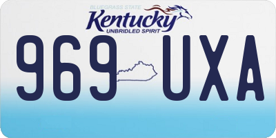 KY license plate 969UXA