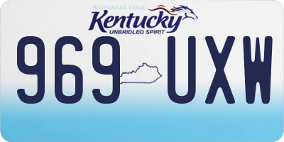 KY license plate 969UXW