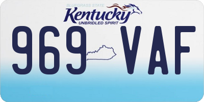 KY license plate 969VAF
