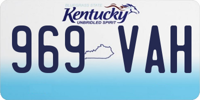 KY license plate 969VAH