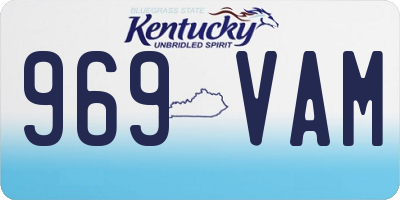 KY license plate 969VAM
