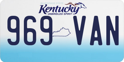 KY license plate 969VAN
